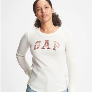 GAP Logo White Waffle-Knit T-Shirt: Worn Once